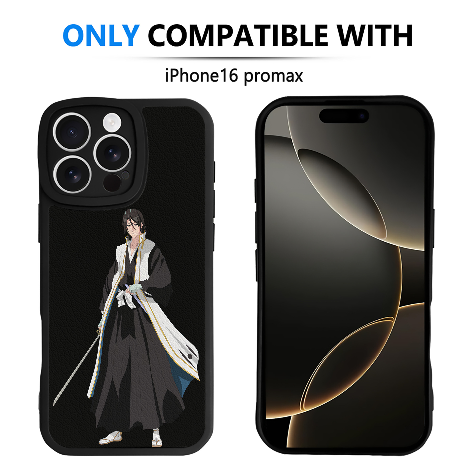 （画像用） ブリーチ くちき びゃくや BLEACH Kuchiki Byakuya 【iPhone 16シリーズ対応】シリコンスマホケース（レザー調） 材質：シリコン